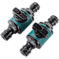 Miniatyrbillede 1 af 3: -2 styk 16mm havevandsslange hurtige koblinger med 2-vejs stopventil