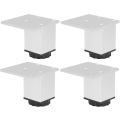 Miniatyrbilde 2 av 5: 4 stk Hvite Møbelbein, Kvadratisk Aluminium Legering Justerbar Sofa Skap Bein