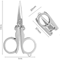 Miniatyrbilde 5 av 5: Foldbare saks i rustfritt stål, 4 tommer/10 cm Mini små papirsaks Bærbare sammenleggbare reisesaks Metallsaks for papirhåndverk, sy4stk