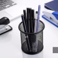 Miniatyrbillede 2 af 3: Metal Penholder Skrivebordsopbevaringstaske Blyantsæske Sort