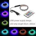 Miniatyrbillede 3 af 5: 12 RGB 5050 SMD Vandtætte USB LED Sorte Stribelamper 5V