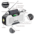 Miniatyrbillede 3 af 4: Ipx5 Vandtæt Autoscan Nødradio Solenergi Håndsvingbar Bærbar Am/fm Radio 2000/ Til Udendørs Med Lommelygte as pic 3