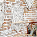 Miniatyrbild 2 av 3: Väggmonterad växt hylla i macramé, 65x50cm, boho-stil