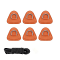 Miniatyrbilde 1 av 5: 1 Sett D-Ring Pute Pvc Patch Båt Dekk Rigging 5m Svart Elastisk Bungee Tausett For Stand Up Paddle Board Sup Dekk Tilbehør-oransje