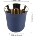 Miniatyrbillede 2 af 4: Kaffekop i rustfrit stål Espresso kop Dobbeltlags isolering Kapsel kaffekop Blå