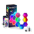 Miniatyrbild 1 av 5: 3-pack Hexagonala Tuya Wifi Bluetooth Rgbic Vägglampor
