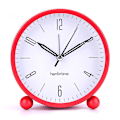 Miniatyrbild 2 av 5: Tyst väckarklocka, Tick-Free Analog Väckarklocka, Minimalistisk Rund Metall Ljus Väckarklocka Red