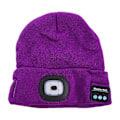 Miniatyrbillede 1 af 5: Bluetooth-kompatibel LED Vinterstrikket Beanie Hat Party Udendørs Belysning Kasketter Purple