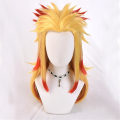 Miniatyrbilde 3 av 5: Demon Slayer Rengoku Kyoujurou Kostymeantrekk Anime Sett XL Only Wig