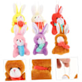 Miniatyrbillede 8 af 8: Håndlavet Kanin Plyslegetøj Bunny Plys Hængende Ornament DIY Nøglering Vedhæng til Påske Juledekoration