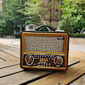 Miniatyrbild 4 av 5: Trä Retro Radio, Am Sw Fm Radio, Trådlös Bluetooth-högtalare, Mini Audio Utomhus Hög Volym För