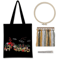 Miniatyrbillede 1 af 3: Sort Canvas Tote Taske Broderi Sæt Med Mønster