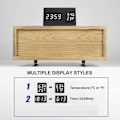 Miniatyrbillede 5 af 5: Digital vækkeur med trædesign og LED-display, 3 alarmindstillinger
