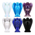 Miniatyrbilde 3 av 5: Krystallengel Dekor Tigerøye Healing Polert Naturlig Stein Skulptur Statue Håndlaget Søte Figurer