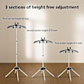Miniatyrbillede 4 af 5: Tøjdamper Stativ, Opretstående, Damper Pletteholder, Tøj Til Damp Håndjern Rack Med Stativ, Foldbar Teleskopisk Tøjdamper Holder