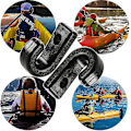 Miniatyrbild 2 av 2: 50 st Kayak J-krokar Svart Nylon Bungee-snöre Fästkrok