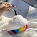 Pikkukuva 4 / 5: Pehmeät Pompom-Avaimenperät Sateenkaaripilvi-Riippuva Plush-Avaimenperä