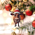 Miniatyrbild 3 av 4: Personligt Ko-Hängsmycke för Julgran - Juldekoration C