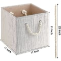 Miniatyrbilde 1 av 4: Foldbar kubeoppbevaringsboks Oppbevaringsboks 1 stk Stoffoppbevaringskurv For oppbevaring Holdbare tauhåndtak Skapboks Klær Oppbevaringshyller Soverom Leke Beige