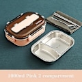 Miniatyrbild 1 av 5: 304 Rostfritt Stål Lunchbox Läcksäker Bento Rosa