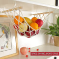 Miniatyrbild 3 av 5: Hängande Frukthamnäck för Kök Under Skåp Macrame Fruktkorg