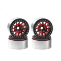 Pikkukuva 3 / 5: 4 kpl 1.9 Metal Beadlock Vannekehä Vanteet 1/10 RC Trx4 Scx10 Scx10-ii 90046 Scx10-iii Axi03007 D90 Punainen