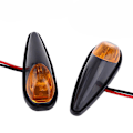 Miniatyrbillede 1 af 5: Motorcykel Blinklys, Universelle Motorcykel Blinklys LED Motorcykel Flush Mount Blinklys Lygte Amber Sort Skal (2 stk