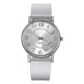 Miniatyrbillede 1 af 5: Dames Casual Mode Mesh Rem Strop Hjerteformet Salg Peach Hjerte Dames Ur Silver