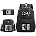 Miniatyrbillede 1 af 5: Mode Cr7 3-delt Sæt Rygsæk Mochila Nye Studerende Kapacitet Skoletasker Bookbag Rejsetaske 7 Only Backpack