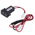 Miniatyrbilde 2 av 4: Auto Bil 2.1A Dobbel USB-lader + Lydinngang for Toyota Vigo