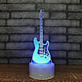 Miniatyrbilde 4 av 5: 3D Illusionslampe Elektrisk Gitar Dekor Nattlys 7 Farger
