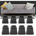 Miniatyrbilde 1 av 5: Senghevingssett, 8 stk PP Møbelhevere Justerbare Sengestol Sofa Heveføtter 4 X 5\"/ 4 X 3\" Tilgjengelig Svart