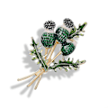 Miniatyrbild 1 av 5: Ny design 2023 Elegant Blomma Brosch Nål/ Lapel Nål Lyxig Legering Brosch Nål Bröllop Kärlek Gåva Dam Broscher Green Pomegranate Flower