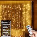 Miniatyrbillede 1 af 3: LED Gardinlys Vindue Fe 3mx3m 300 LED'er USB 8 Tilstande