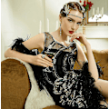 Pikkukuva 4 / 5: Art Deco 1920-luvun Flapper -tyylinen, Suuri Gatsby -inspiroima Lehtimedaljonginen Helmi Pääpanta