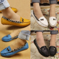 Miniatyrbillede 4 af 5: Kvinders PU Læder Leopard Casual Balletflade Loafersko