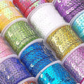 Miniatyrbillede 3 af 4: Sequin Bånd Rulle 6mm Flad Farverig Perle Snor DIY Håndværk