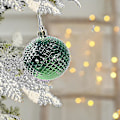 Miniatyrbild 3 av 4: 12 st julgranskulor för julgransdekoration 2,36 tum Återanvändbar presentask för helgdagar och fest Y-yuhao SIZE 1 green