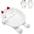 Miniatyrbillede 1 af 4: Skeholder, Keramik Sød Rød Kaffe Kat Skeholder, Skeholder, 1 Styk, Rød