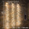 Miniatyrbillede 3 af 5: Stjernelysstreng Julelys 600leds Kobber Vandfald Lys