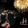 Miniatyrbillede 2 af 5: Krystal Lysekrone Frostbelagt Trægren Regnvejrsdråbe Hængende Lampe