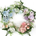 Pikkukuva 5 / 5: Ruusun jäljitelmäkukka, 7 haarainen värikäs teebud-hortensia, kodin sisustuskäsinnippu (teebud sininen)