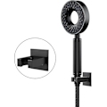 Miniatyrbillede 3 af 4: Sort Håndholdt Brusesprayholder Messing Brusesprayholder Væghængt Brusesprayholder Rektangulær Hånd