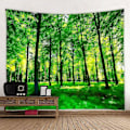 Pikkukuva 3 / 5: 150x130cm Vihreä Metsä Tapetti Seinäkoriste Ripustus Kangas