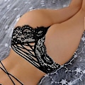 Pikkukuva 3 / 5: Naisten G-string Hollow Out Thong Pitsi Jousi Alusvaatteet Ristihihna