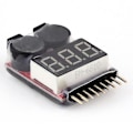 Miniatyrbild 3 av 5: 1-8s Lipo/li-ion/fe Batterispänning 2-i-1 Testare Lågspänningslarm