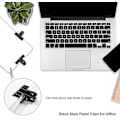 Miniatyrbillede 4 af 4: Sorte Store Bulldog-Klemmer Ekstra Tykke, Pakke med 10, Sorte Lange Metal Binder Papirklemmer Filmappe til Indkøbsposer