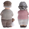 Miniatyrbillede 2 af 5: Ældre Par Figurer Statue Harpiks Kærlige Bedsteforældre Skulptur Bedsteforældre Forældre Figur Gammel