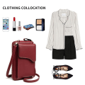 Miniatyrbilde 4 av 4: Liten skinnveske, skulderveske mobil lommebok lommebok damer lett crossbody veske Red