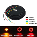 Miniatyrbilde 5 av 5: 2 stk 16 LED Dobbelt-fargede Baklykter Runde Baklykter For Lastebiler Bremsestop